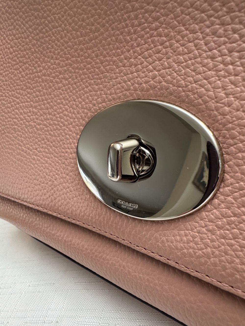 Coach Crosstown Vintage Leather Turnlock Crossbody - Blush Pink - Picture 5 of 16
